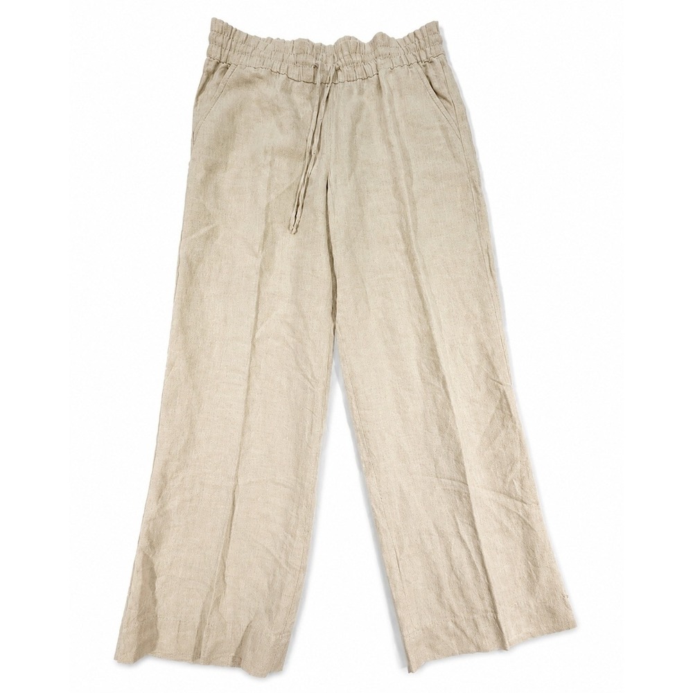 Tommy Bahama 100% Linen Pull On Pants Womens Medium Natural Tan Pockets Summer - Picture 4 of 14